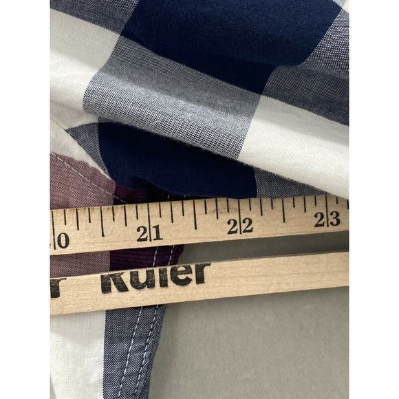 EXPRESS Button Down Mens M Multicolor Plaid Long Sleeve Casual Pocketed Shirt - Picture 8 of 12